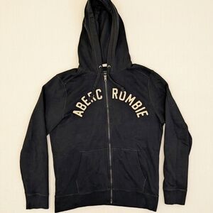 Vintage Abercrombie & Fitch Navy Blue Hoodie with Embroidered Logo